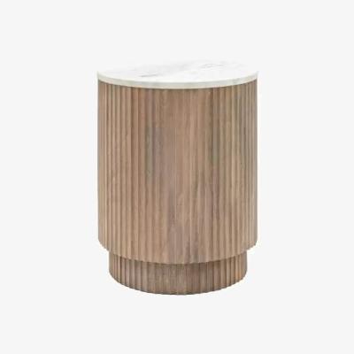 Knees Marmo Mango Wood Side Table - Grey Wash