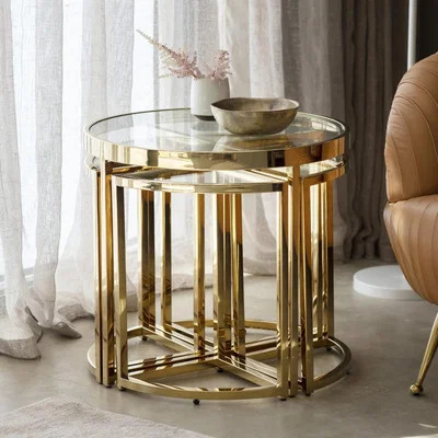 Knees Maresca Metal Side Table - Gold