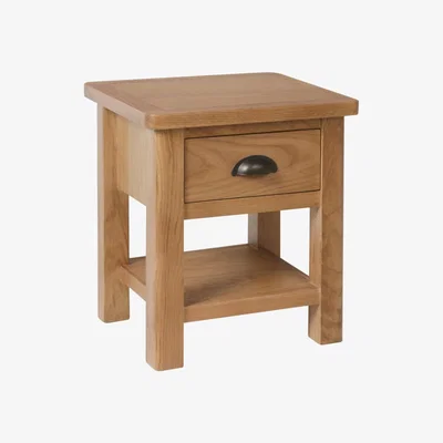 Knees Rara Oak Lamp Table - Rustic Oak