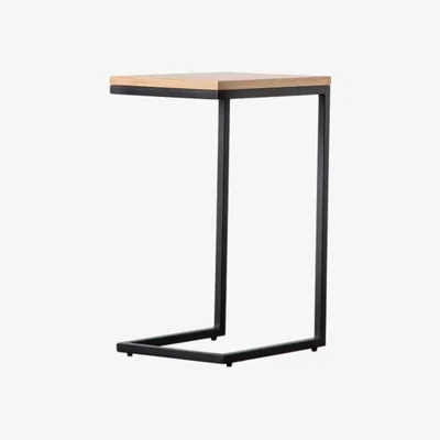 Knees Trikala Oak Veneer Side Table - Black