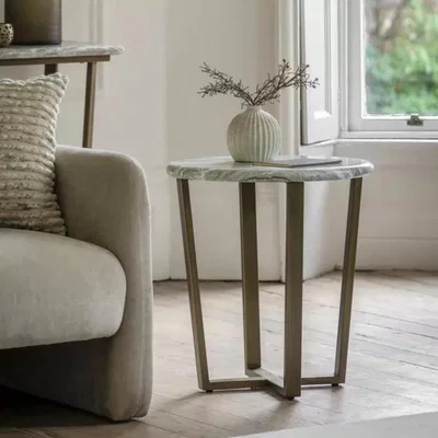 Knees Lusso Side Table - Green Marble