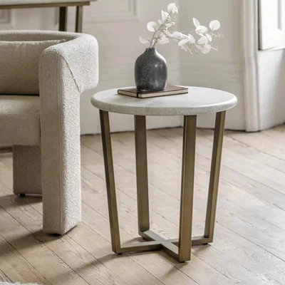 Knees Avante Side Table - Travertine