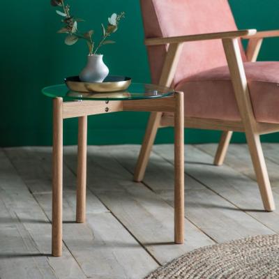 Knees Moran Tempered Glass Side Table - Natural