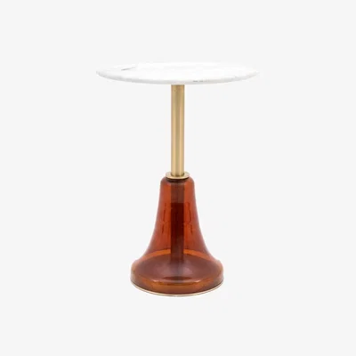 Knees Quorra Marble Side Table - Orange