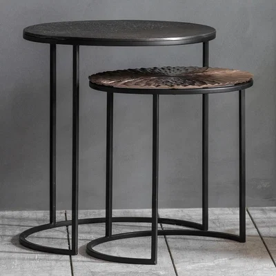 Knees Wamossa Metal Side Table - Bronze (Set of 2)