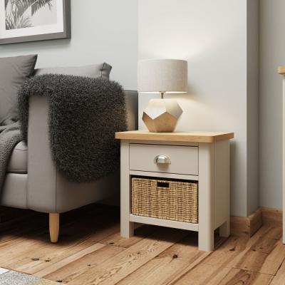 Knees Ruskin Oak 1 Drawer 1 Basket Unit - Dove Grey
