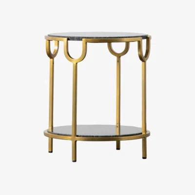 Knees Dyme Stone Side Table - Black