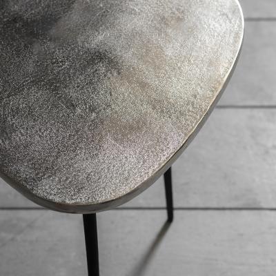 Knees Atlus Small Metal Side Table - Silver