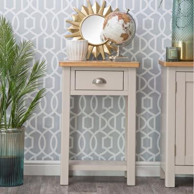 Knees Ruskin Oak Telephone Table - Dove Grey
