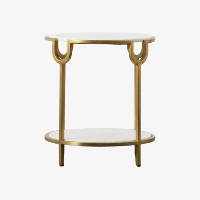Knees Dyme Marble Side Table - White