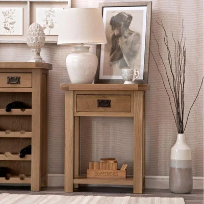Knees Carrabba Oak Telephone Table - Medium Oak