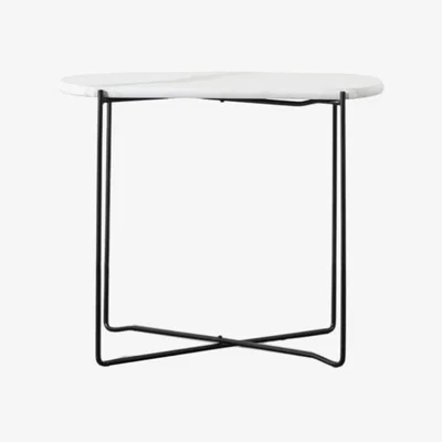 Knees Voula Iron Side Table - White
