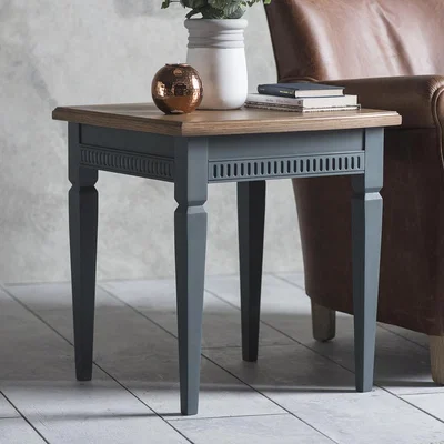 Knees Hellas Mahogany Side Table - Blue