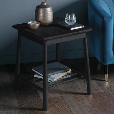 Knees Wycombe Oak Side Table - Black
