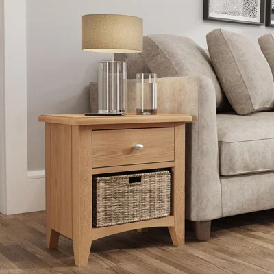 Knees Galister Oak 1 Drawer 1 Basket Unit - Light Oak