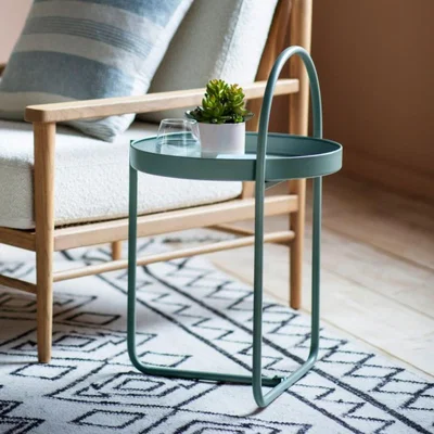 Knees Melbury Iron Side Table - Blue
