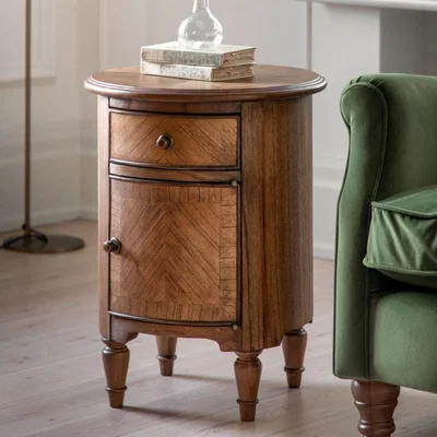 Knees Sheldon Wooden Drum Side Table - Peroba