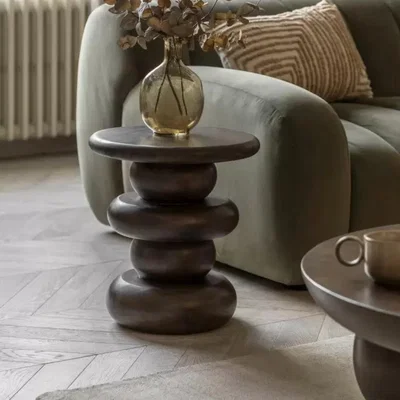 Knees Gabbard Mango Wood Side Table - Dark Wood