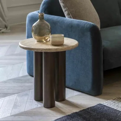 Knees Trevi Mango Wood Side Table - Dark Wood