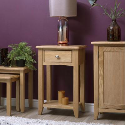 Knees Galister Oak Telephone Table - Light Oak