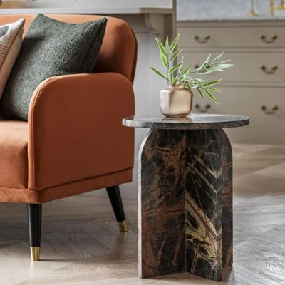 Knees Amalfi  Marble Side Table - Ember