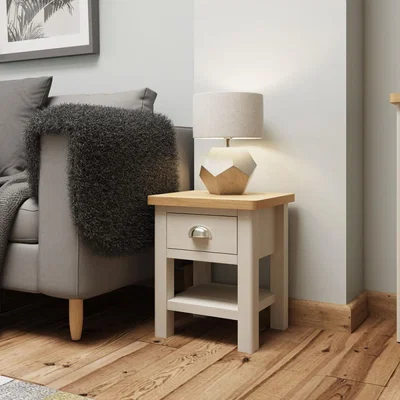 Knees Ruskin Oak Lamp Table - Dove Grey