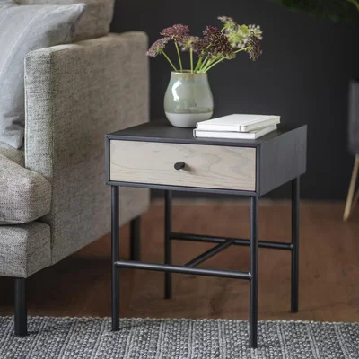 Knees Cadbury Light Wood 1 Drawer Side Table