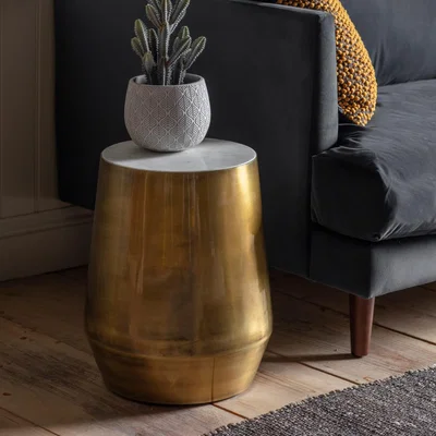 Knees Heath Metal Side Table - Brass