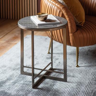 Knees Holme Metal Side Table - Silver