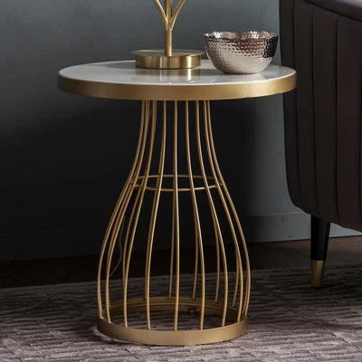 Knees Southgate Metal Side Table - Champagne