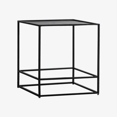 Knees Madson Metal Side Table - Antique Silver