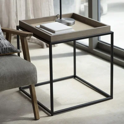 Knees Morton Wood Side Table - Grey