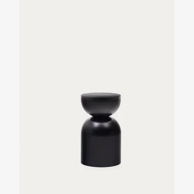 Kave Home Rachell metal side table with glossy black painted finish Ø 30.5 cm