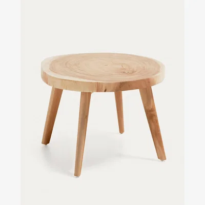 Kave Home Wellcres solid rain tree wood side table, Ø 65 cm