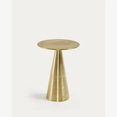 Kave Home Rhet metal side table with gold finish, Ø 39 cm