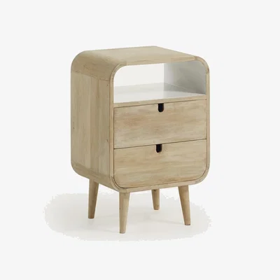 Kave Home Georg 40 x 60, 5 cm bedside table natural and white