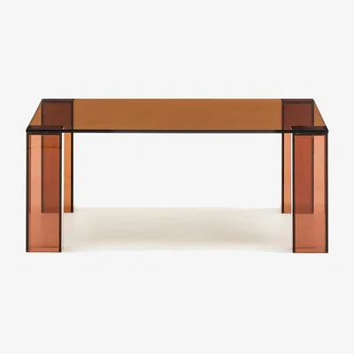 Kave Home Adularia brown, tempered-glass side table, 85 x 85 cm