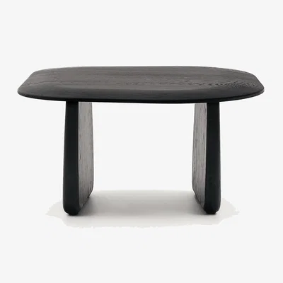 Kave Home Pirita side table made from solid oak wood in a black finish, 70.6 x 70 cm FSC 100%