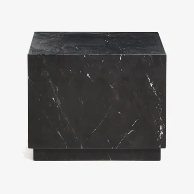 Kave Home Sorein side table in black marble 50 x 50 cm