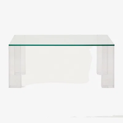 Kave Home Adularia transparent, tempered-glass side table, 85 x 85 cm