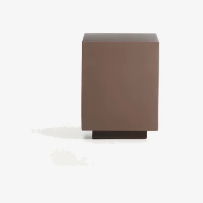 Kave Home Rustella side table in brown concrete 60 x 60cm