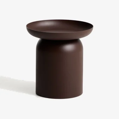 Kave Home Arcola side table in brown aluminium Ø45cm
