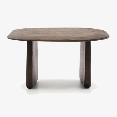 Kave Home Pirita side table made from solid oak wood in a dark finish, 70.6 x 70 cm FSC 100%