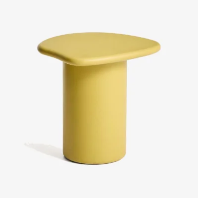 Kave Home Macarella side table in mustard concrete 48 x 47cm