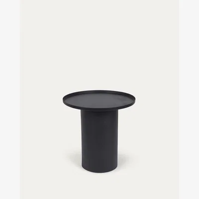 Kave Home Fleksa round side table in black metal Ø 45 cm