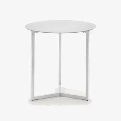 Kave Home White Raeam side table made with tempered glass and steel in white finish Ø 50 cm