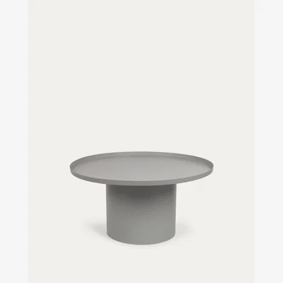 Kave Home Fleksa round side table in grey metal Ø 72 cm