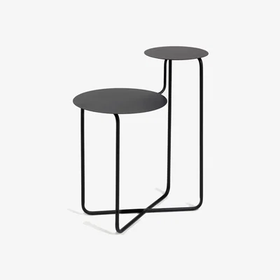 Kave Home Vidalita round black metal side table 56,5 x 35 cm