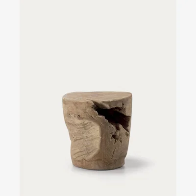 Kave Home Tropicana solid teak wood side table, Ø 35 cm