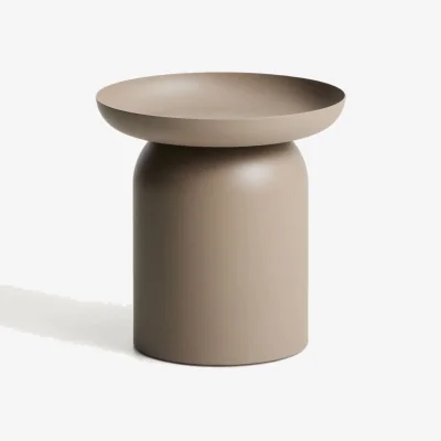 Kave Home Arcola beige aluminium side table Ø45cm